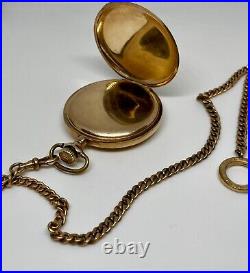 Waltham 210 12S 7 Jewels 1916 Pocket Watch withChain Gold Filled Hunter Case