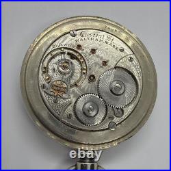 Waltham 21J Adjusted Crescent St 18s Horse Theme Case Railroad Pocket Watch Runs