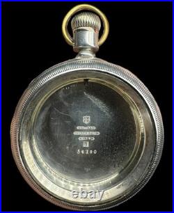 Waltham 4oz 18s Coin Silver Pocket Watch Case With Solid Gold Ring No Crystal