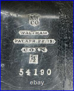 Waltham 4oz 18s Coin Silver Pocket Watch Case With Solid Gold Ring No Crystal