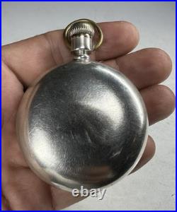 Waltham 4oz 18s Coin Silver Pocket Watch Case With Solid Gold Ring No Crystal