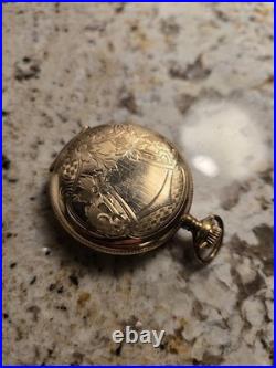 Waltham 6-Size Hunter Case Pocket Watch Gold Filled, Super Clean & Running