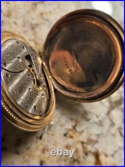 Waltham 6-Size Hunter Case Pocket Watch Gold Filled, Super Clean & Running