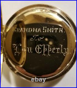 Waltham 6 size 11 jewel mint fancy dial (1892) Super nice 14K G. F. Hunter case
