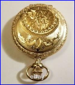 Waltham 6 size 7 jewel fancy dial (1895-98) Super nice 14K G. F. Hunter case
