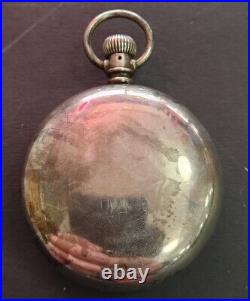 Waltham 7j Pocket Watch 18s Model 1883 Grade 1 Coin Silver 90% Pair Case Working