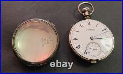 Waltham 7j Pocket Watch 18s Model 1883 Grade 1 Coin Silver 90% Pair Case Working