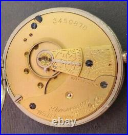 Waltham 7j Pocket Watch 18s Model 1883 Grade 1 Coin Silver 90% Pair Case Working