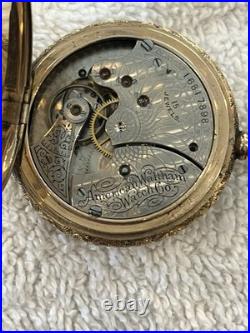 Waltham American Essex Tri Color Hunter Case Watch 15 Jewels Mint Dial G. F