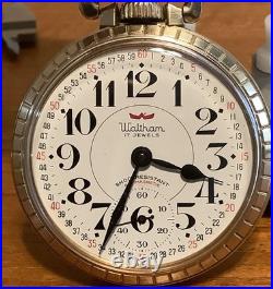 Waltham Antimagnetic Pocket Watch Montgomery Dial Swiss Movt. Gold Plate Case