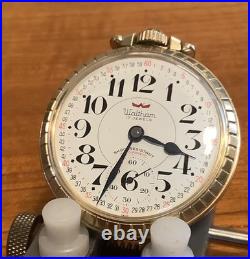 Waltham Antimagnetic Pocket Watch Montgomery Dial Swiss Movt. Gold Plate Case