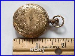 Waltham Antique 14K Yellow Gold Seaside Pocket Watch Double Hunter Case No Scrap