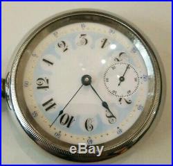 Waltham Appleton Tracy 18S. Fancy dial 15 jewels adjusted (1888) silveroid case