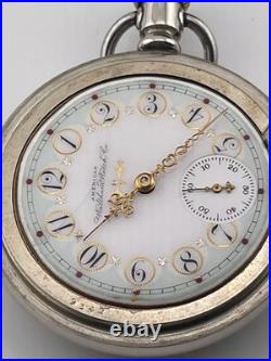Waltham Appleton Tracy 18s Fancy Dial 15 Pocket Watch In a Display Back Case