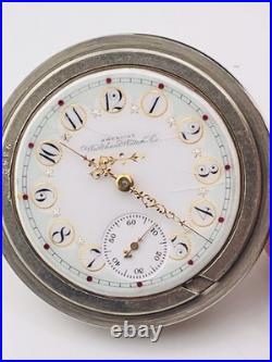Waltham Appleton Tracy 18s Fancy Dial 15 Pocket Watch In a Display Back Case