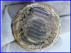 Waltham Art Nouveau Gold Filled Gr 635 Fancy Case POCKET WATCH 16s 17j RUNS