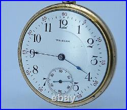 Waltham Art Nouveau Gold Filled Gr 635 Fancy Case POCKET WATCH 16s 17j RUNS