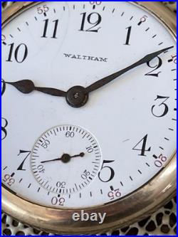 Waltham Bartlett Model 1908 Pocket Watch 16 Size 17 Jewel Gold Filled Case