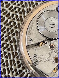 Waltham Bartlett Model 1908 Pocket Watch 16 Size 17 Jewel Gold Filled Case