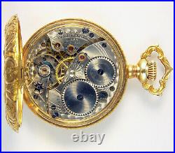 Waltham Beautiful 14k Multicolor Gold 0 Size Hunting Case Pocket Watch