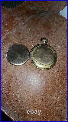 Waltham Bond st Half Hunter Pocket Watch In 10ct Double Plated Case! 1895 GWO