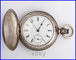 Waltham Broadway Pocket Watch in Coin Silver No. 1 Case Key Wind Key Set