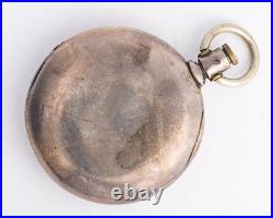 Waltham Broadway Pocket Watch in Coin Silver No. 1 Case Key Wind Key Set