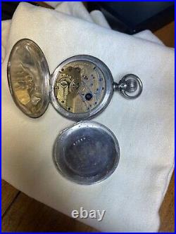 Waltham Chronograph 1886 14S Pocket Watch Coin Case Running