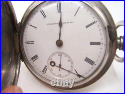 Waltham Coin Silver Pocket Watch Running Very Nice Hunter Case Ps Bartlett