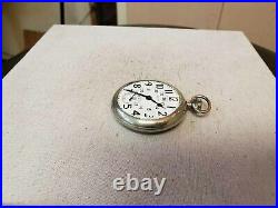 Waltham Crescent St. Pocket Watch 16s 21j Model 1908 Nickel Silver Case C413