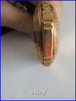Waltham Gold Box Hinge Case Columbus, Model 2, 18 Size Pocket Watch Fancy Dial