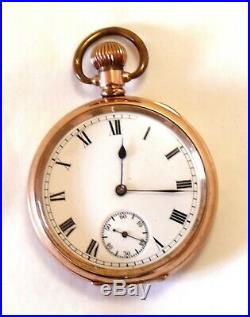 Waltham Gold Plate Pocket Watch in Dennison Moon Case FOR SPARES OR REPAIR
