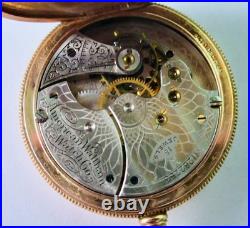 Waltham Hunter Case Pocket Watch 14K Gold Plated Antique 1902