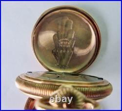Waltham Hunter Case Pocket Watch 14K Gold Plated Antique 1902