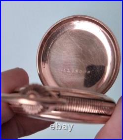 Waltham Hunter Case Pocket Watch 14K Gold Plated Antique 1902