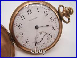 Waltham Hunter Case Pocket Watch Gold Filed 20 Year Case 15j Running