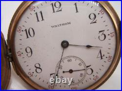 Waltham Hunter Case Pocket Watch Gold Filed 20 Year Case 15j Running