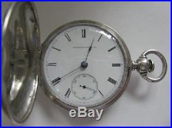 Waltham Model 1857 Key Wind Key Set Silver Hunting Case Watch