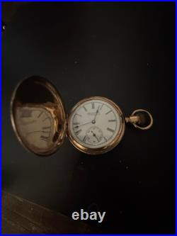Waltham Model 1890 (94-96) Grade J Gold 10k CASE 6s 7j Keeps Time Sidewind