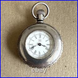 Waltham Model 1891 Size Os Charm/Pocket Watch Runs Coin Silver Case
