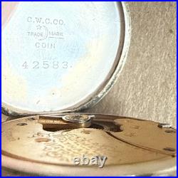Waltham Model 1891 Size Os Charm/Pocket Watch Runs Coin Silver Case