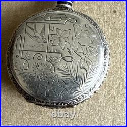 Waltham Model 1891 Size Os Charm/Pocket Watch Runs Coin Silver Case