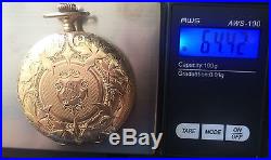 Waltham Model 1894 Pocket Watch in 14k GOLD Keystone case- working-12s-1908