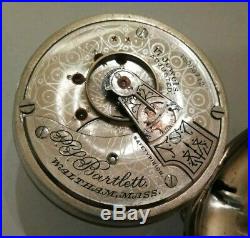 Waltham P. S. Bartlet 18S. 17 jewel super fancy dial (1906) nickel silver case