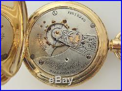 Waltham P. S. Bartlett 18s Hunter Case Pocket Watch Solid 14k Gold Roy Case