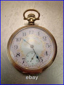 Waltham Pocket Watch 14k Gold Fill Case, Gold Gears, 1920s, 15 Jewel