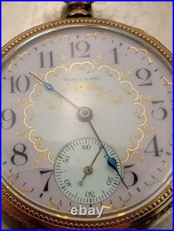 Waltham Pocket Watch 14k Gold Fill Case, Gold Gears, 1920s, 15 Jewel