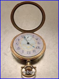 Waltham Pocket Watch 14k Gold Fill Case, Gold Gears, 1920s, 15 Jewel