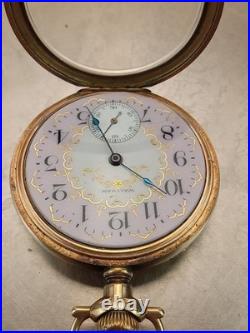 Waltham Pocket Watch 14k Gold Fill Case, Gold Gears, 1920s, 15 Jewel