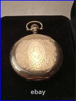 Waltham Pocket Watch 14k Gold Fill Case, Gold Gears, 1920s, 15 Jewel